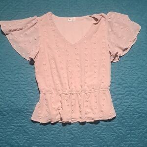 207 - 🌸 Soft Bloom Textured Peplum Blouse by SO